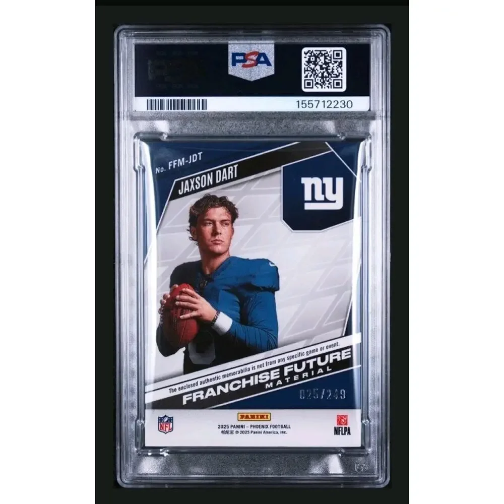 2025 Phoenix Jaxson Dart Franchise Futures Materials FFM-JDT patch /249 PSA 10